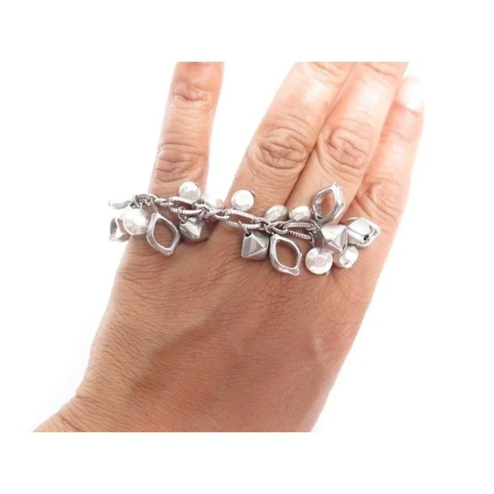 White House Black Market‎ silver Toned Charm Bracelet